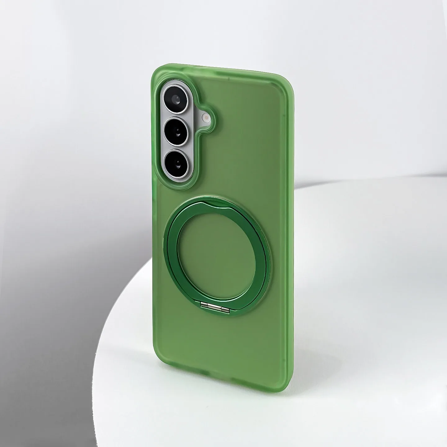 Translucent Candy Color Matte Ring Magnetic Stand Holder Case with Magsafe Compatibility