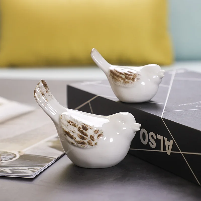 Ceramic Little White Rabbit Micro landscape Decoration Ceramic Ornaments Home Decoration White Bird Creative Ornaments ceramic ornaments