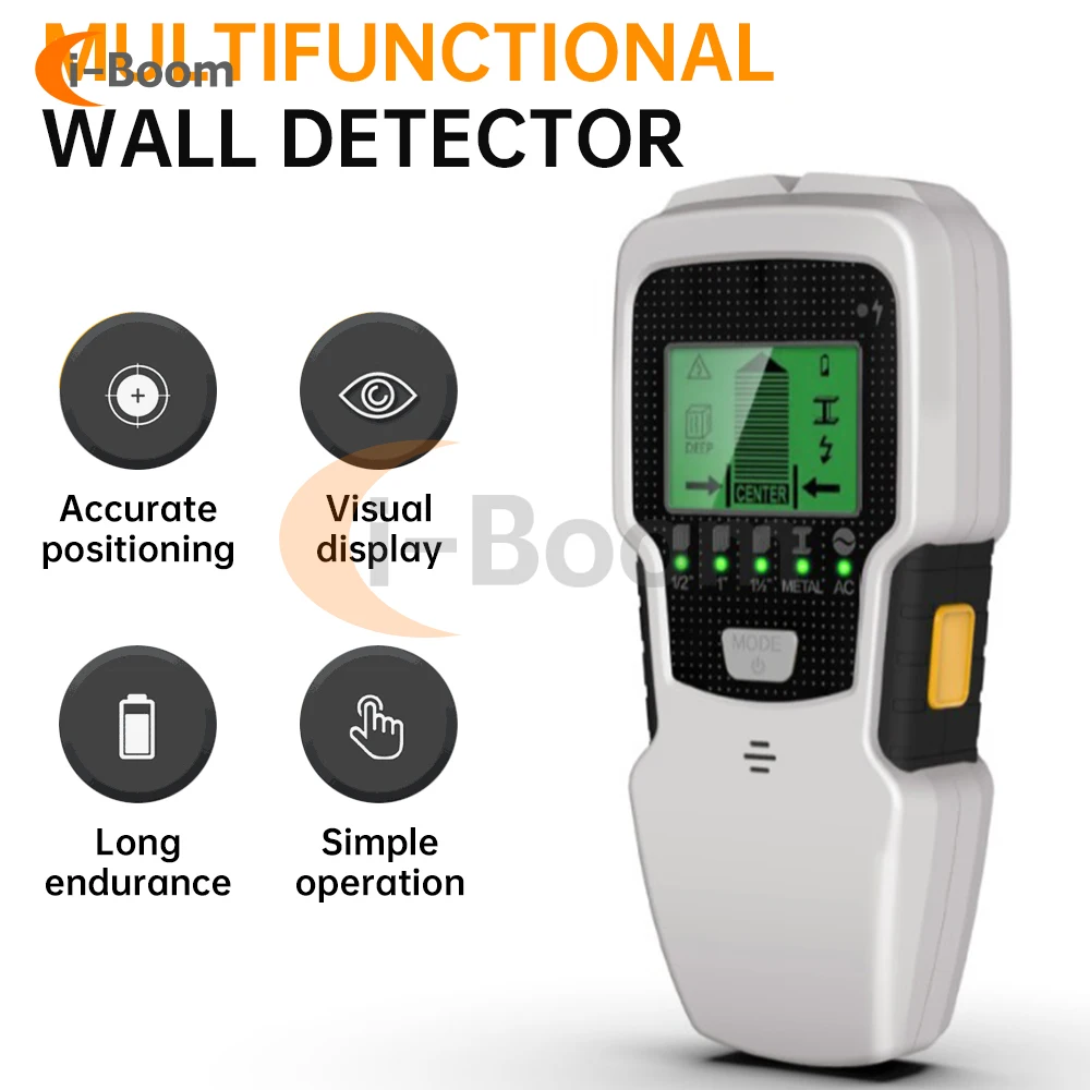 

Metal Detector In-wall Metal Cable Wood High-precision identification Electronic Measuring Instrument Buzzer Alarm Wall Detector