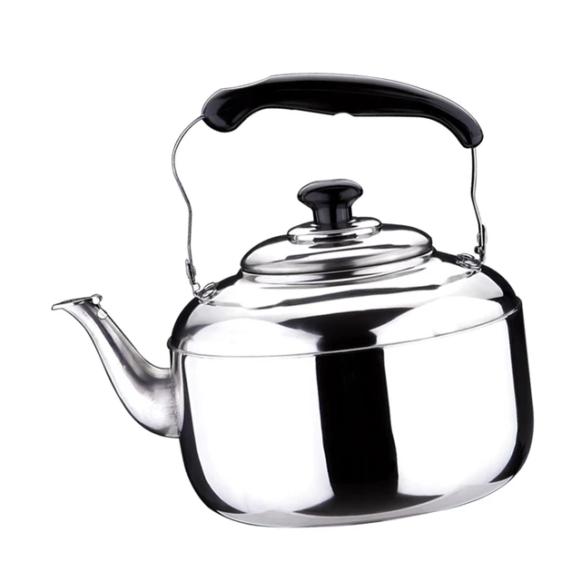 Stainless Steel Kettle Whistling Tea Kettle Coffee Kitchen Stovetop  Induction for for Home Kitchen Camping Picnic 4L