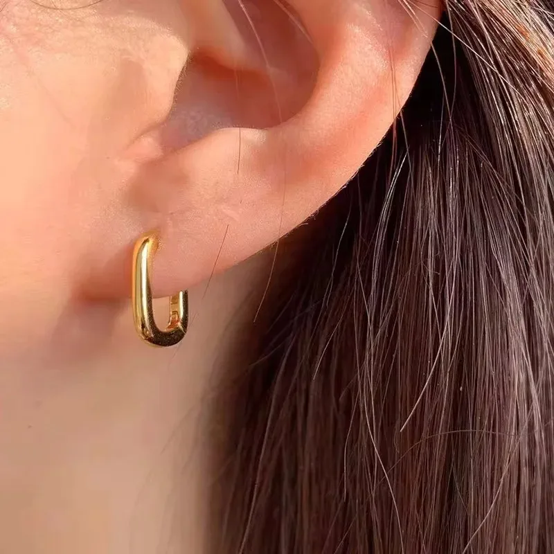 Prevent Allergy Stud Earrings France Fashion Vintage Handmade U-Shape Circle Bride Jewelry Gifts