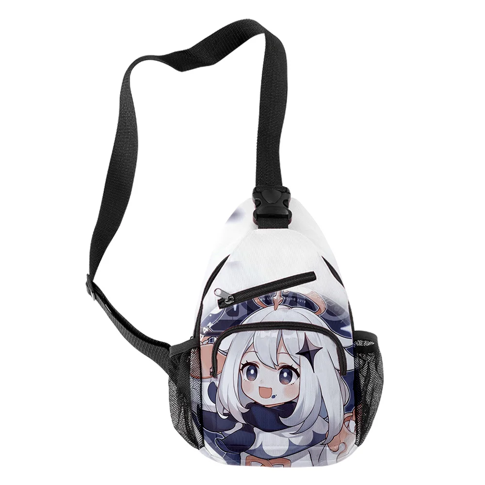 Popular Youthful Genshin Impact Paimon Boys/Girls 3D Print Chest Bag Oxford Waterproof Sports Crossbody Travel Bag Shoulder Bags