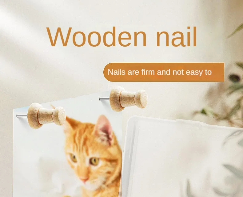 50 Puntine Decorative In Legno Per Bacheche - Con Testa In Legno E Scatola Portaoggetti - Foto 4