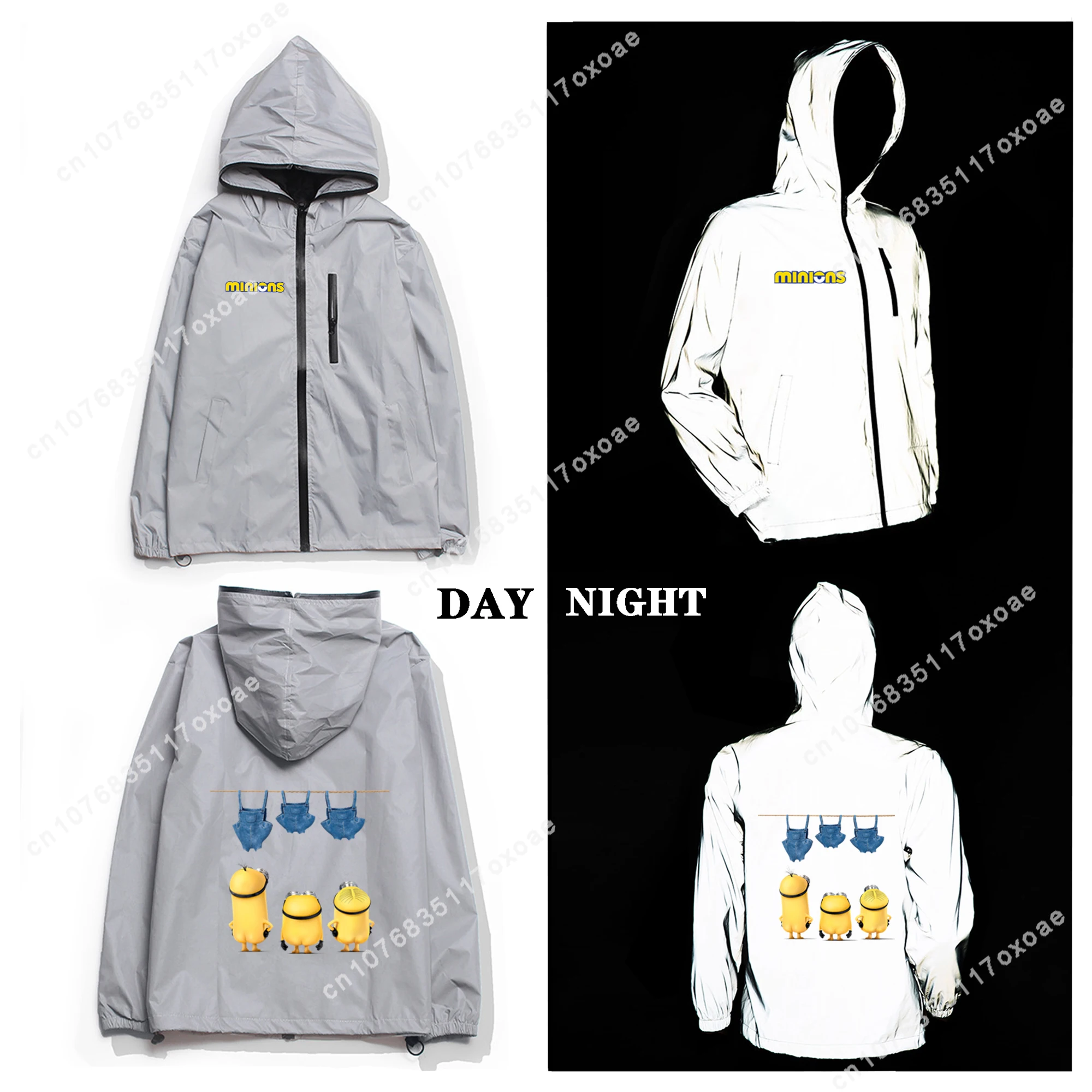 S-Small Y-Yellow M-Man Reflective Jacket Mens Womens Coat Hooded Windbreaker Pocket Jackets Cartoon Manga Customization Hoodie singapore gardens by the bay cityscape skyline architecture socks cartoon socks womens socks men socks