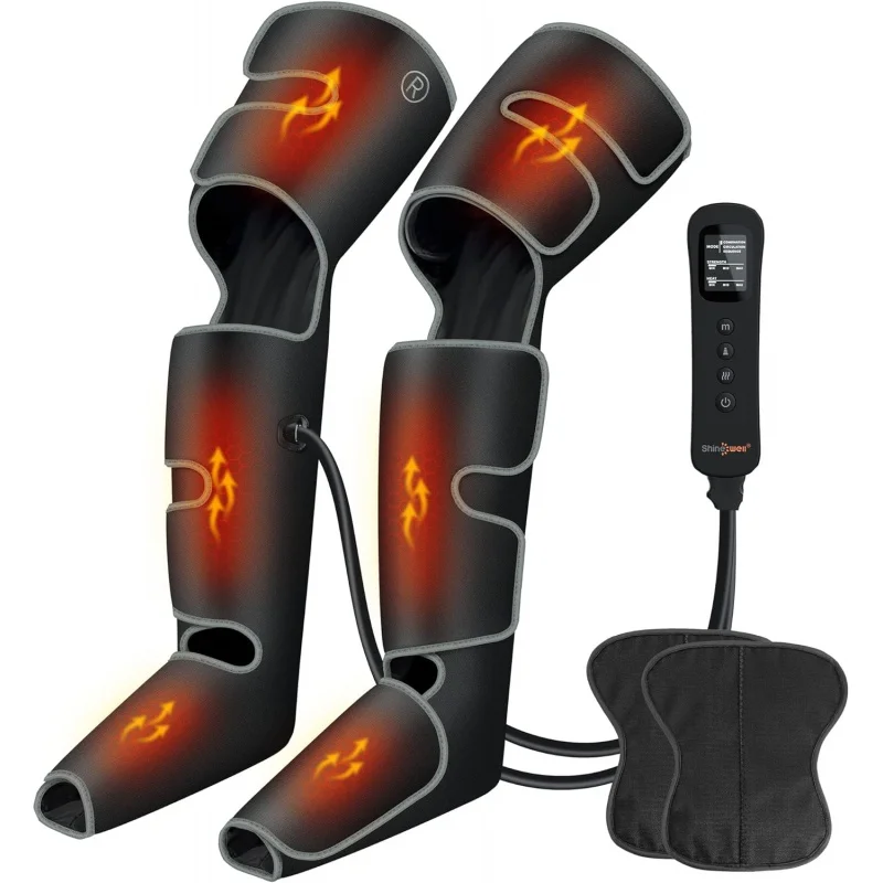 

SHINE WELL Leg Massager with Heat and Compression, for Circulation, 3 3 Modes 3 Intensities Full L