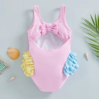 Kids Infant Baby Girl Swimsuits Cartoon Seahorse Print Sleeveless Backless Ruffles Swimwear Beachwear Bathing Suits 18M-6T 5