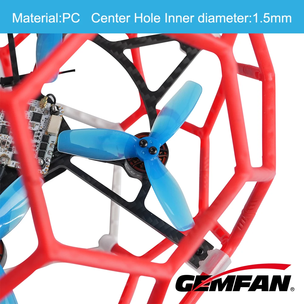 Gemfan 3029-3 Hélices 3 Pales PC pour Drone Soccer 76.2mm 2 Paires