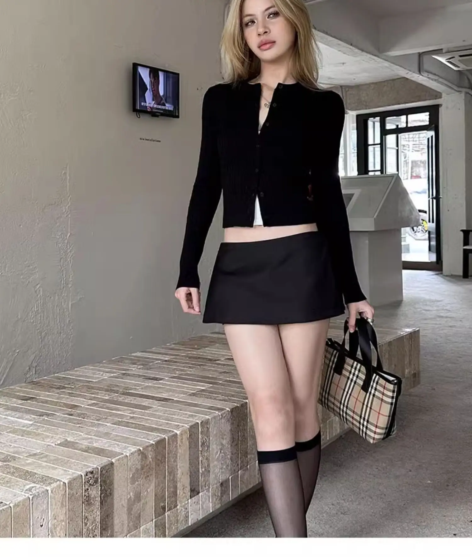 Women RA High Waist Side Zips The Two-way Mini Skirt Shorts