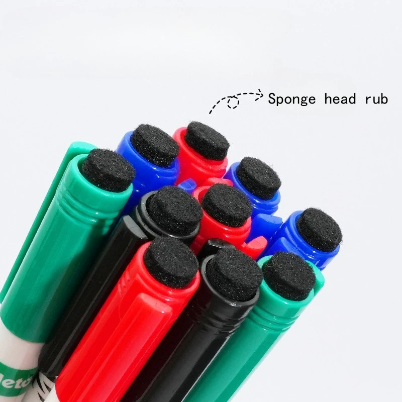 10pcs 화이트 보드 펜 0.5mm 수성 지우기 쉬운 어린이 그림 낙서 사무실 쓰기 학생 신문에 대한 내구성