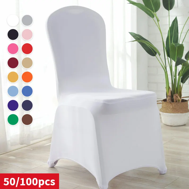 

50/100Pcs Wedding Chair Covers Spandex Stretch Slipcover for Restaurant Banquet Hotel Dining Party Universal Chair Cover