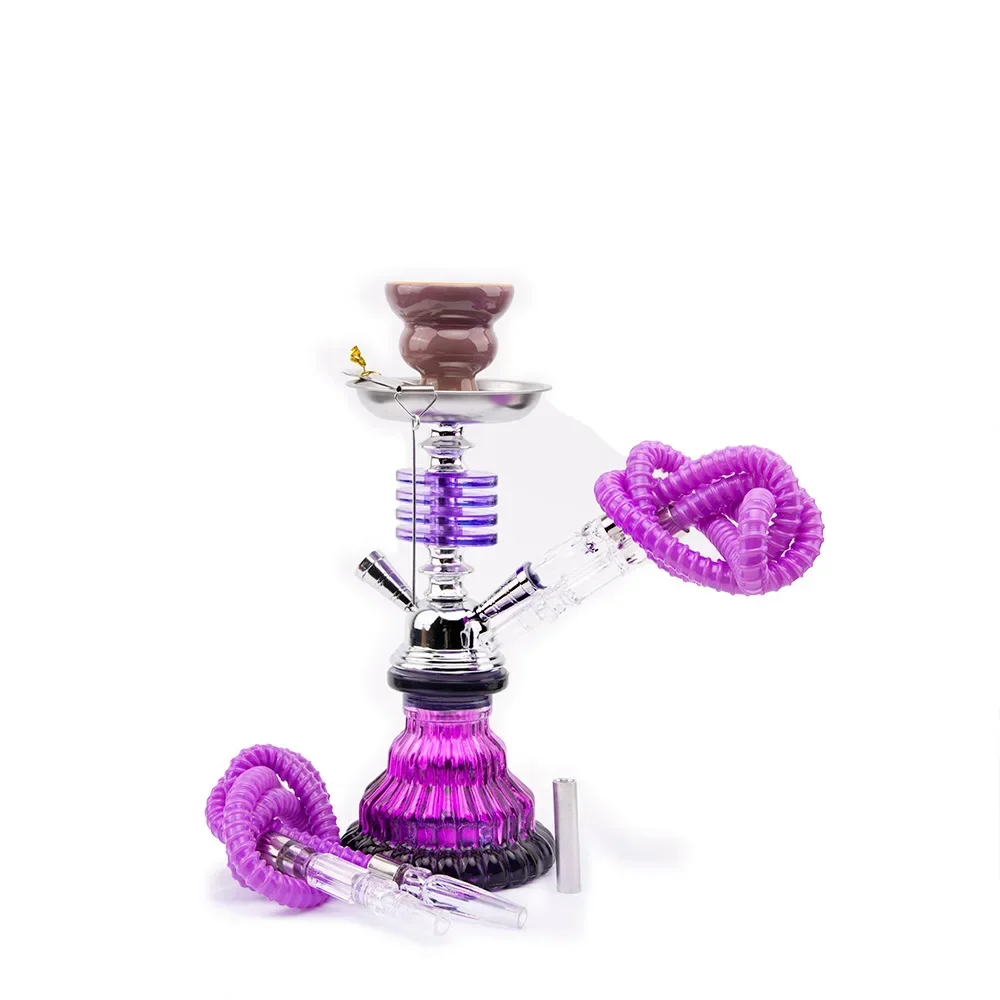 

11" 2 Hose Set Accessories Smoke Glass Portable Kit Mini With Complete Base Hookah Premium Shisha Travel