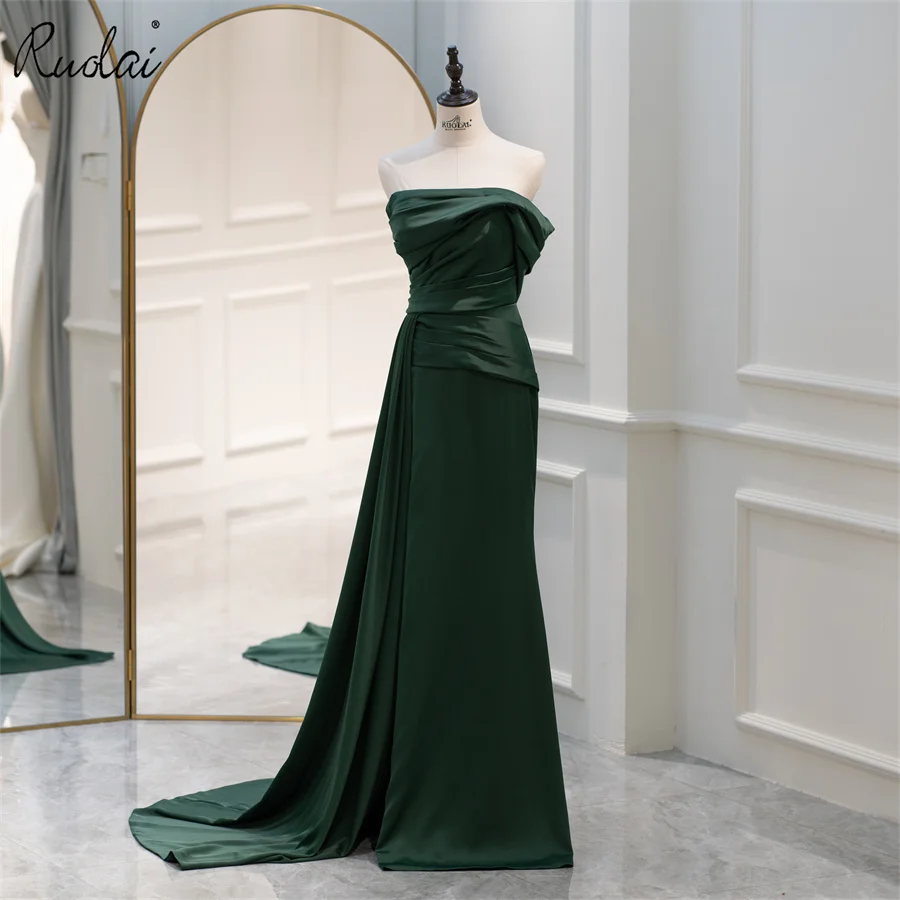 

Ruolai One-shoulder Evening Dresses Sleeveless with Sides Ribbon Party Dress Elegant for Woman LDC6607