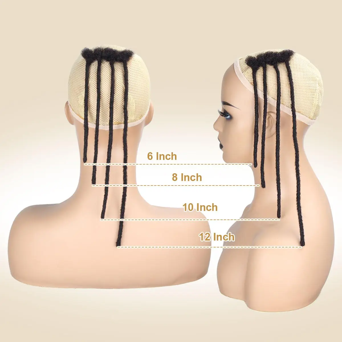 Estensioni Dreadlocks da 18 pollici, 10/40 fili, larghezza 0,6 cm, in veri capelli umani per uomo/donna, interamente fatte a mano, possono essere tinte 1B - immagine 4