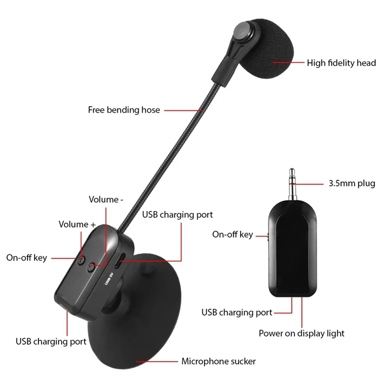 2.4G Wireless Instrument Microphone Receiver With Detachable Suction Cup For Violin Cello Accordion Speakers Microphone