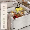 Lift Top Coffee Table with Storage, Square Coffee Table for Living Room with Wireless Charging, Farmhouse Coffee Table 4