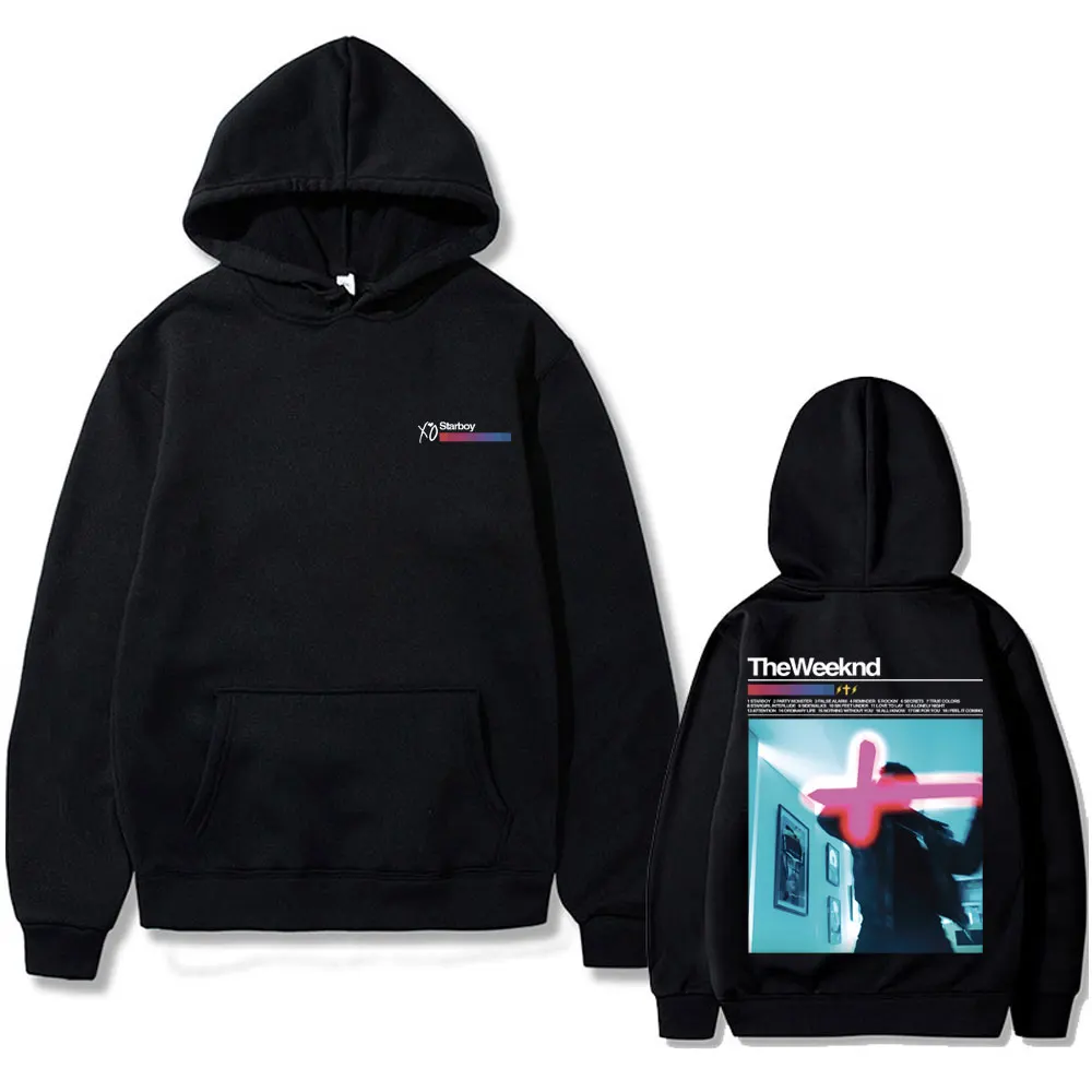 Rapper The Weeknd Starboy Double Sided Print Hoodie Male Fashion Sweatshirt Men Women Hip Hop Oversized Hoodies Male Streetwear