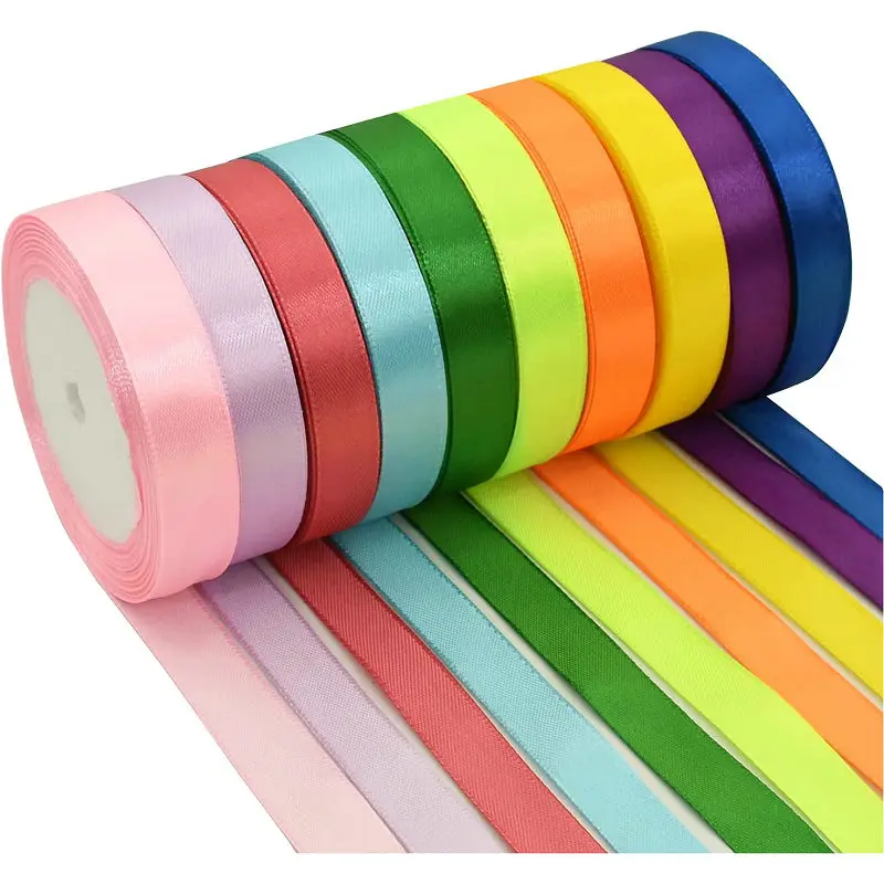 새틴 리본 DIY 인공 실크 장미 공예 용품, 결혼 수제 리본 선물 포장, 바느질 액세서리, 10 야드/로트