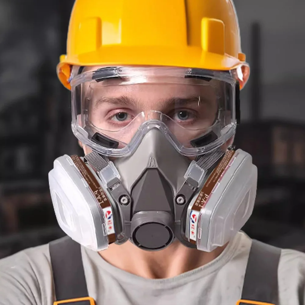 Lot de deux masques FFP2 FFP3 réutilisables avec visière, protection complète pour travaux industriels