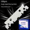 100PCS Single-sided Razor Blade Stainless Steel Razor Blades Men Shaving Shaver Manual Razor Blade Barber Shaving Tools 1