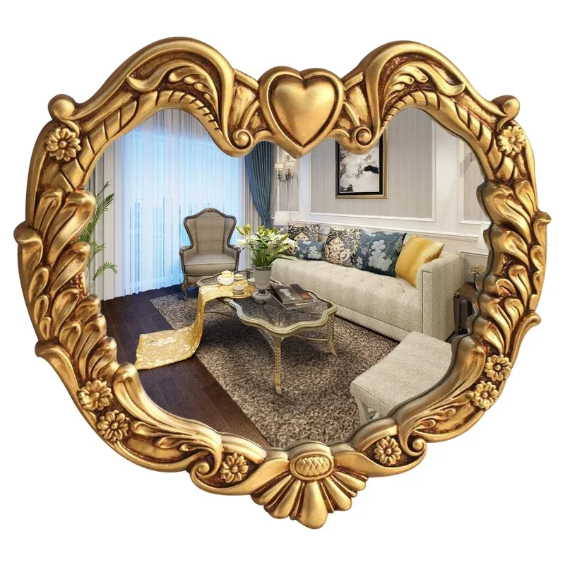 

Heart Bathroom Mirror Wall Mounted Waterproof Makeup Decorative Mirror Frame Vintage Espelhos De Banho Bathroom Mirror EB5BM