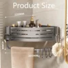 1-2PCS Shower Corner Shelf with Hook Towel Bar No Drill Space Aluminum Shower Storage Rack Bathroom Organizer 2