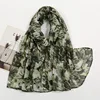 Cotton Linen Scarf for Sun Protection, Floral Print with Soft Touch Scarf, Fashionable and New 6