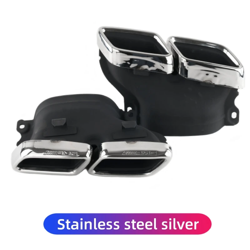 Carbon Fiber AMG Exhaust Tips Muffler Pipe For Mercedes C63 W205 C200 C300 C260 C180 15-18 year Glossy/Matte Black