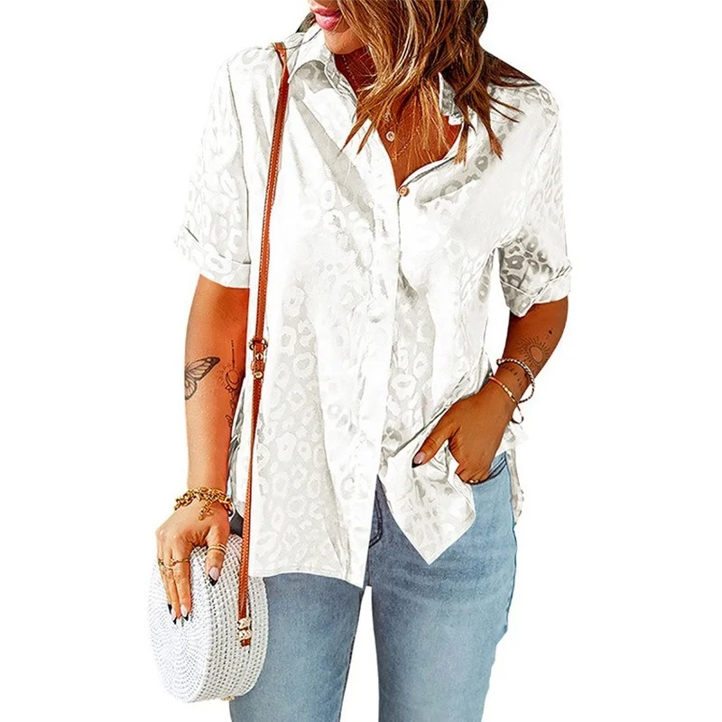 

Short Sleeve Women Shirts Casual Loose Shirts Women 2022 Summer Fashion Women Y2k Clothes Office Lady Tops Elegant Blusas 21751
