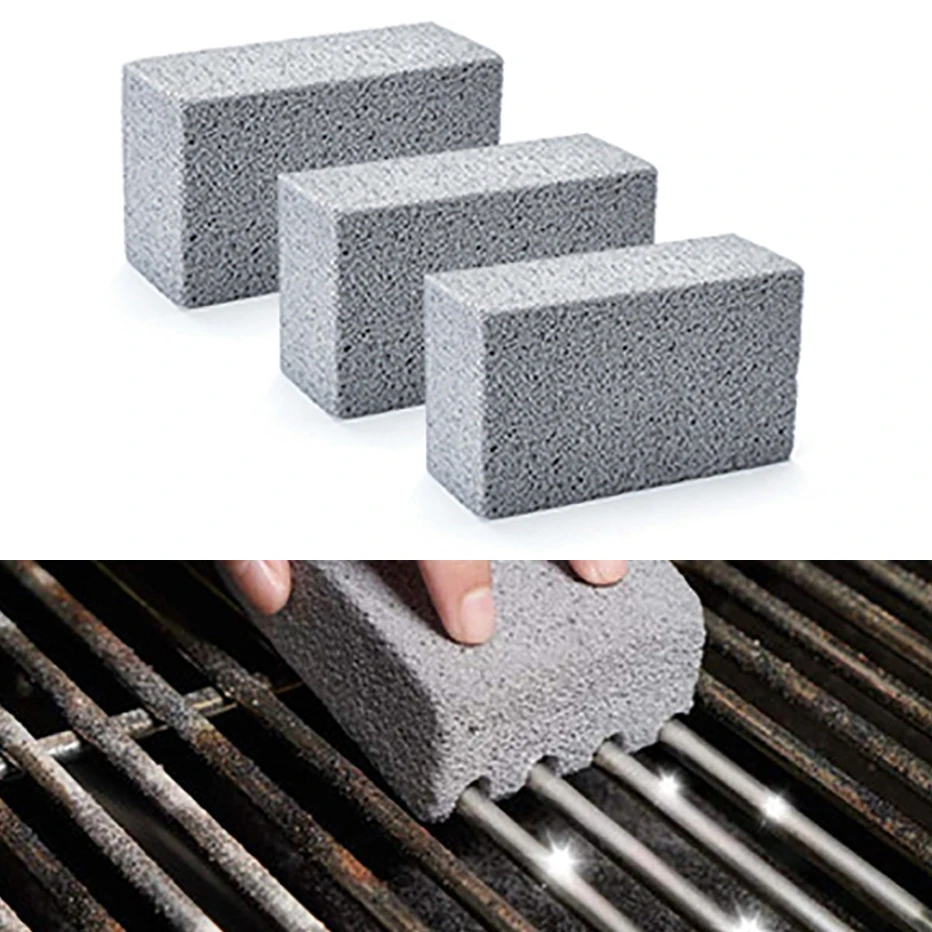 BBQ Grill Brick Block Handheld BBQ Cleaning Stone Barbecue Racks Stains Clean Scraper Cleaning Brush