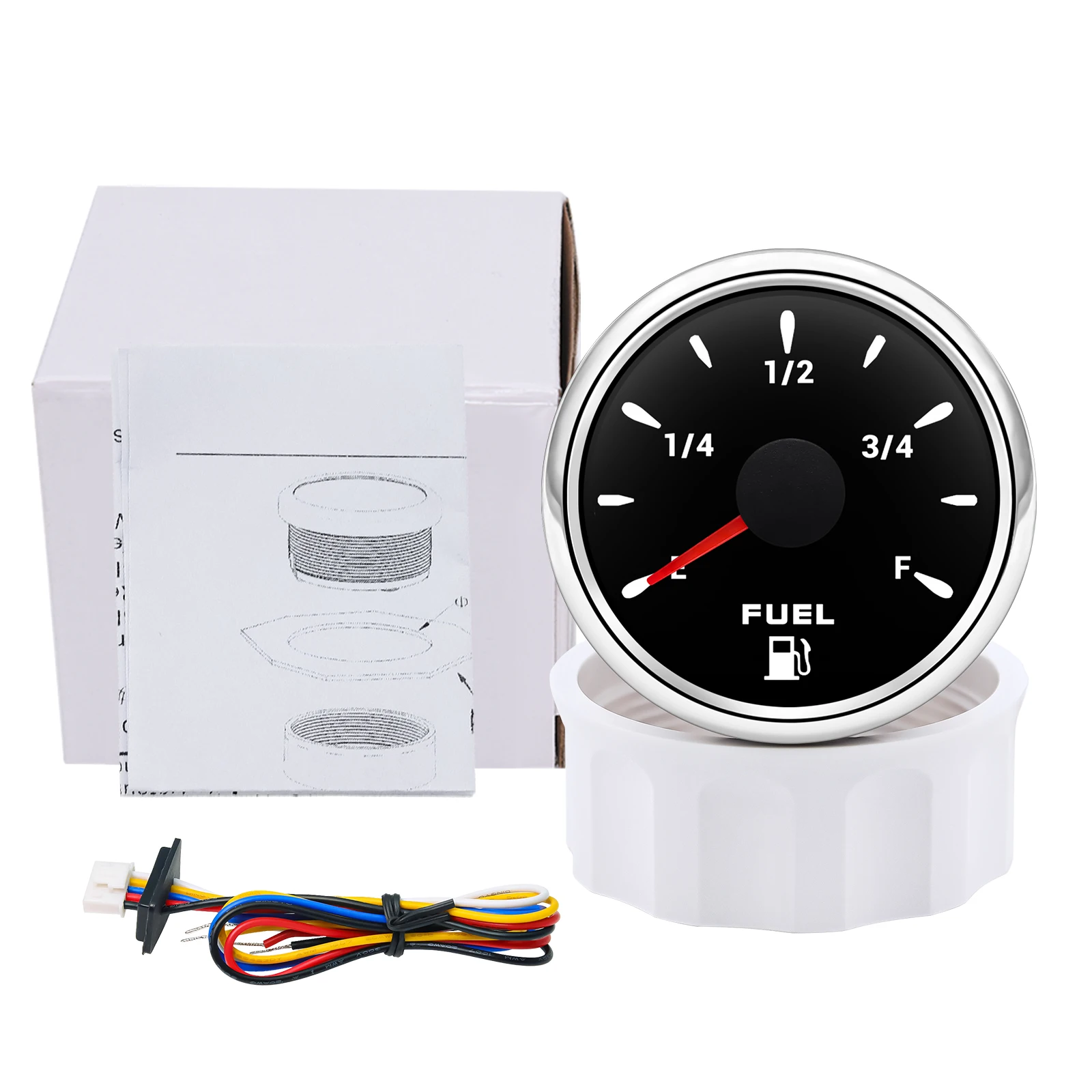 2" 52mm Fuel Level Gauge With 7 Color Light 0-190ohm Oil Tank Level Meter Indica