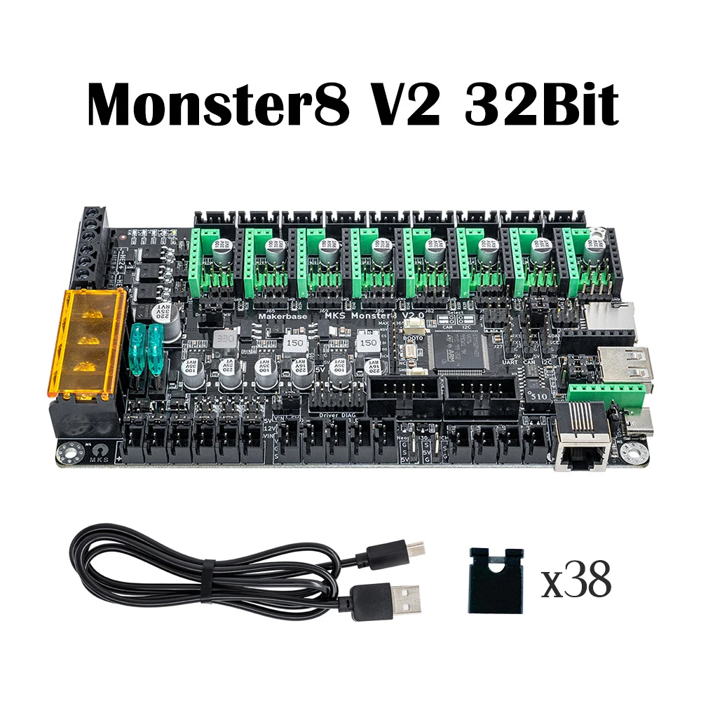 Makerbase-mks Monster8 v2 Cartão de Controle com Tft Touch Screen Tmc2209 para Impressora 3d Voron vs Polvo Aranha 32bit Ts35 - Imagem 6