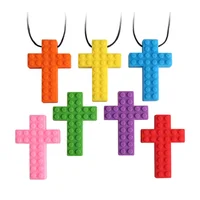 Pet and Baby Cross Border Autism Children Skull Gutta-Percha Sensory Chewing Necklace Silicone Teether Grinding Machine Pendant 2