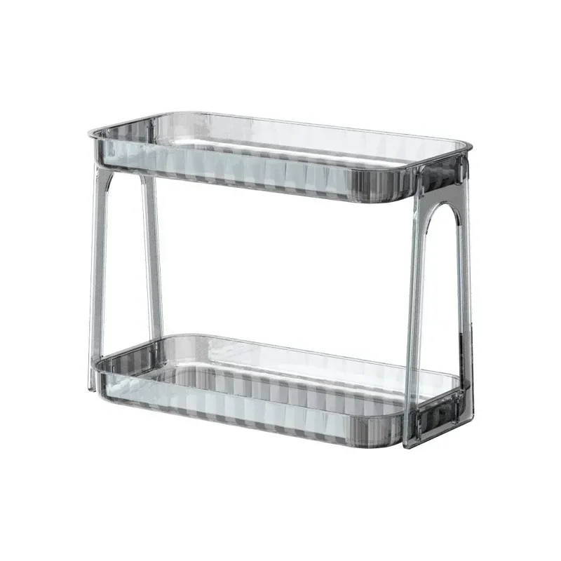 Bathroom Makeup Organizer Large Capacity Cosmetic Organizer Transparent 2 Layers Make Up Organizer Rack 5