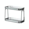 Bathroom Makeup Organizer Large Capacity Cosmetic Organizer Transparent 2 Layers Make Up Organizer Rack 5