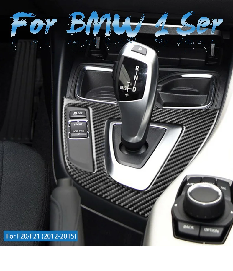 AIRSPEED für BMW F20 F21 LHD Auto Innen Carbon Fiber Gear Shift Panel Abdeckung Trim Auto Aufkleber 1 Serie 116i 118i Zubehör – Detail 1