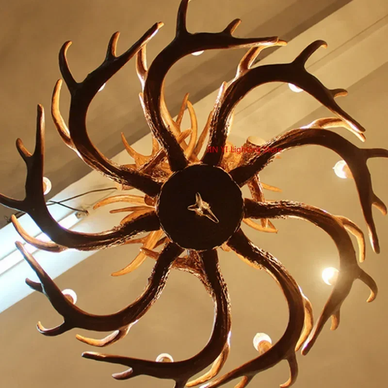 Resin Antler Ceiling Chandelier Pendant Light For 2/4/6 Arms
