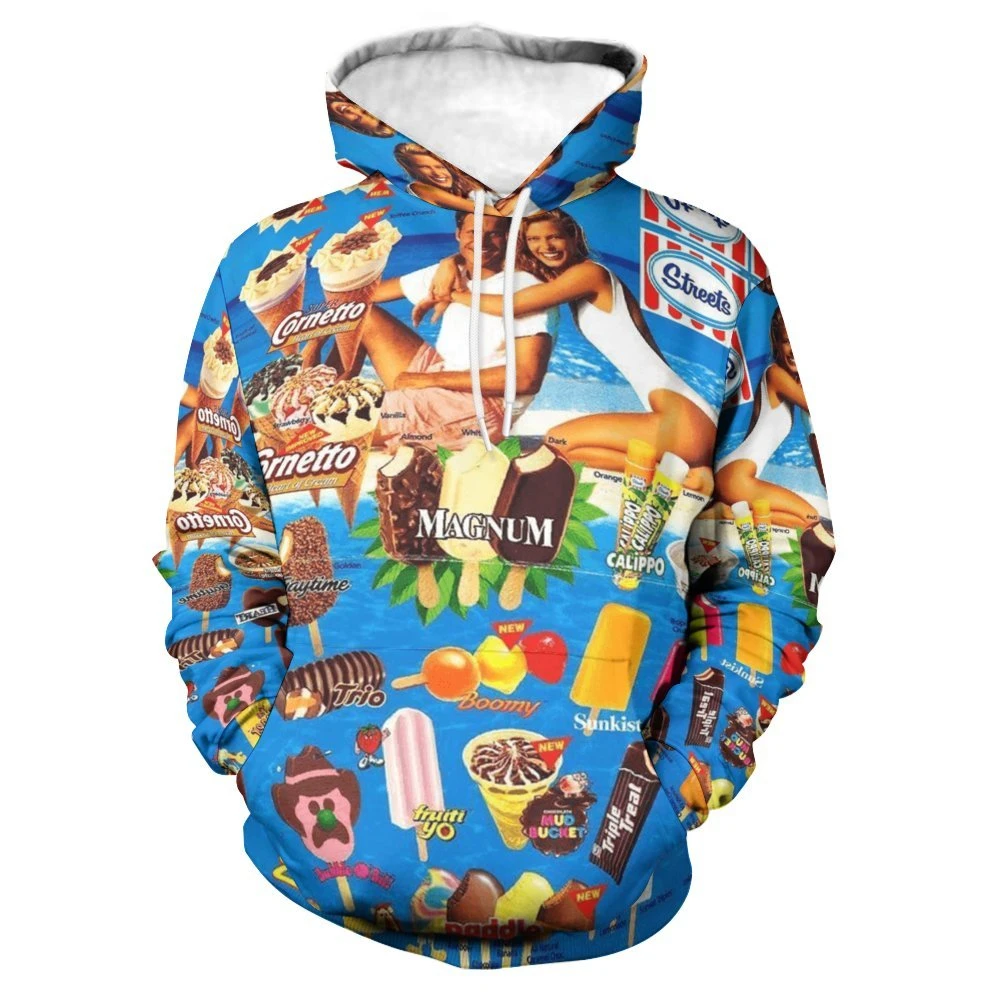 thumbnail image 1 of Sudadera con capucha Harajuku para hombre, sudadera con estampado gráfico de helado en 3D, sudaderas casuales, sudaderas con capucha de gran tamaño y divertidas para primavera y otoño, jerséis de call, 1 of 5
