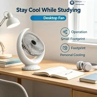 Ventilateur de table portable rechargeable par USB, mini ventilateur de bureau, 3 vitesses, silencieux, avec longue autonomie de batterie, pour bureau, maison, chambre à coucher 5