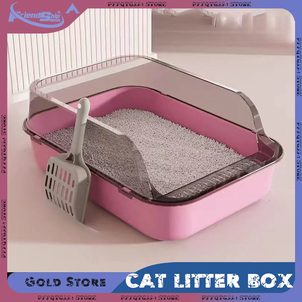 Cat Litter Box Cat Litter Box Semi-closed Removable Splashproof Cats Toilet Non-Stick Large Capacity Pet Supplies Kitten Tray Cat Toilet Bowl