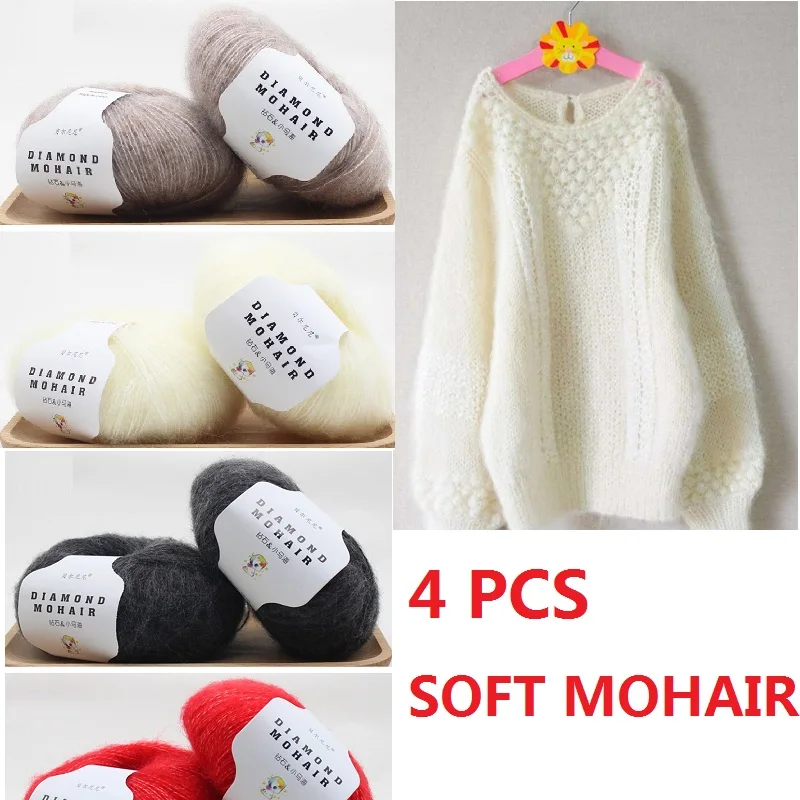 MohairCrochetYarnforKnittingSweaterScarfBabyWoolThreadsPlush