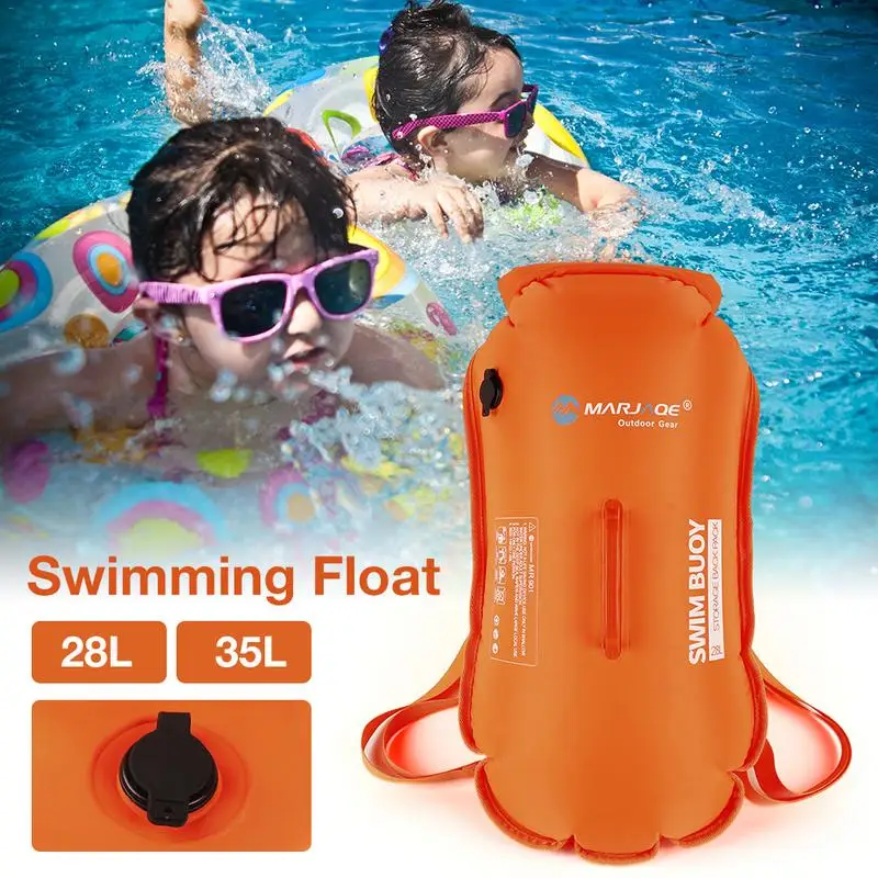 Swimming Buoy For Adults Swim Buoy Float Backpack Highly Visible Swimming Bubble Buoy Float For Safe Swim Training & Open Water 2