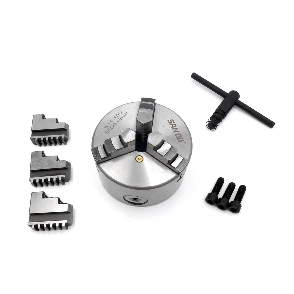 SANOU K11 100mm 3 Jaw Lathe Chuck Manual Self Centering Metal K11 100