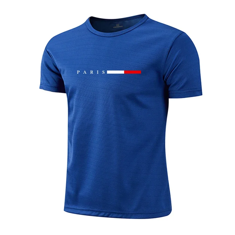 T-shirt da uomo stampate casual girocollo a manica corta per sport e jogging, abbigliamento uomo 2026, magliette in mesh ad asciugatura rapida per maratona estiva