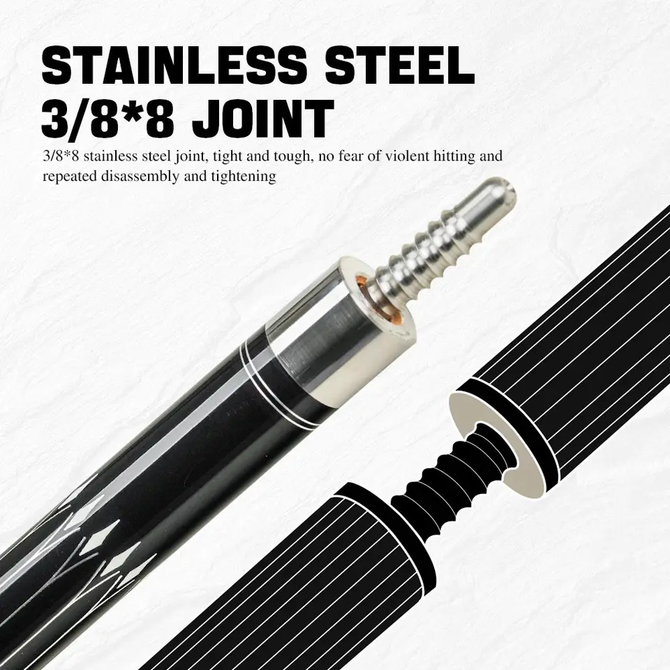 KONLLEN KL-B3/B4 Pool Cue Stick with 12.5mm Tip Carbon Maple Shaft