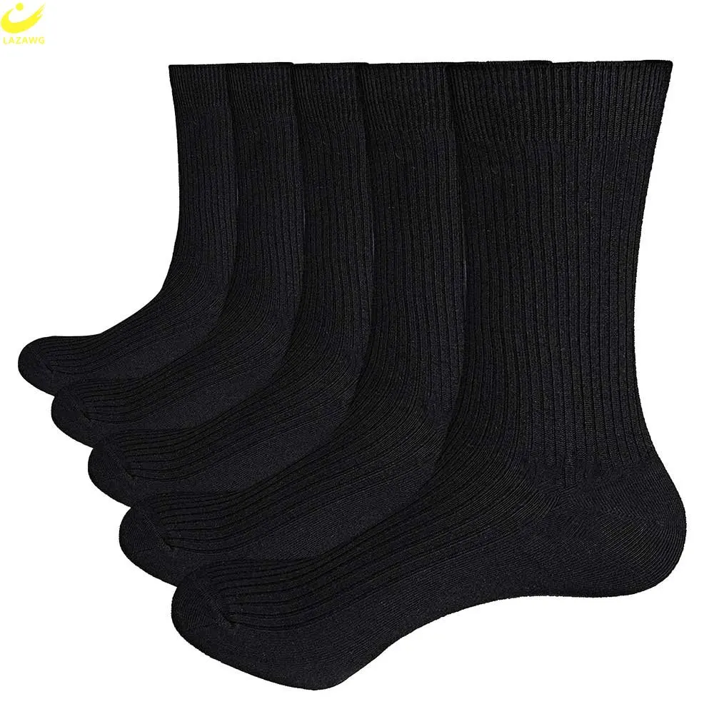 LAZAWG 5Pairs/Set Men's Cotton Socks New Style Summer for Male Socks Black Business Cotton Athletic Crew Socks Soft Breathable