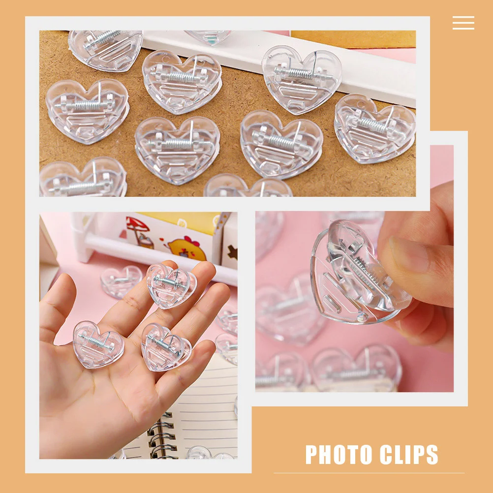 40 Pcs Cute Paperclips Folder Binder Picture Clear Photo Clamps Bookmarks Small