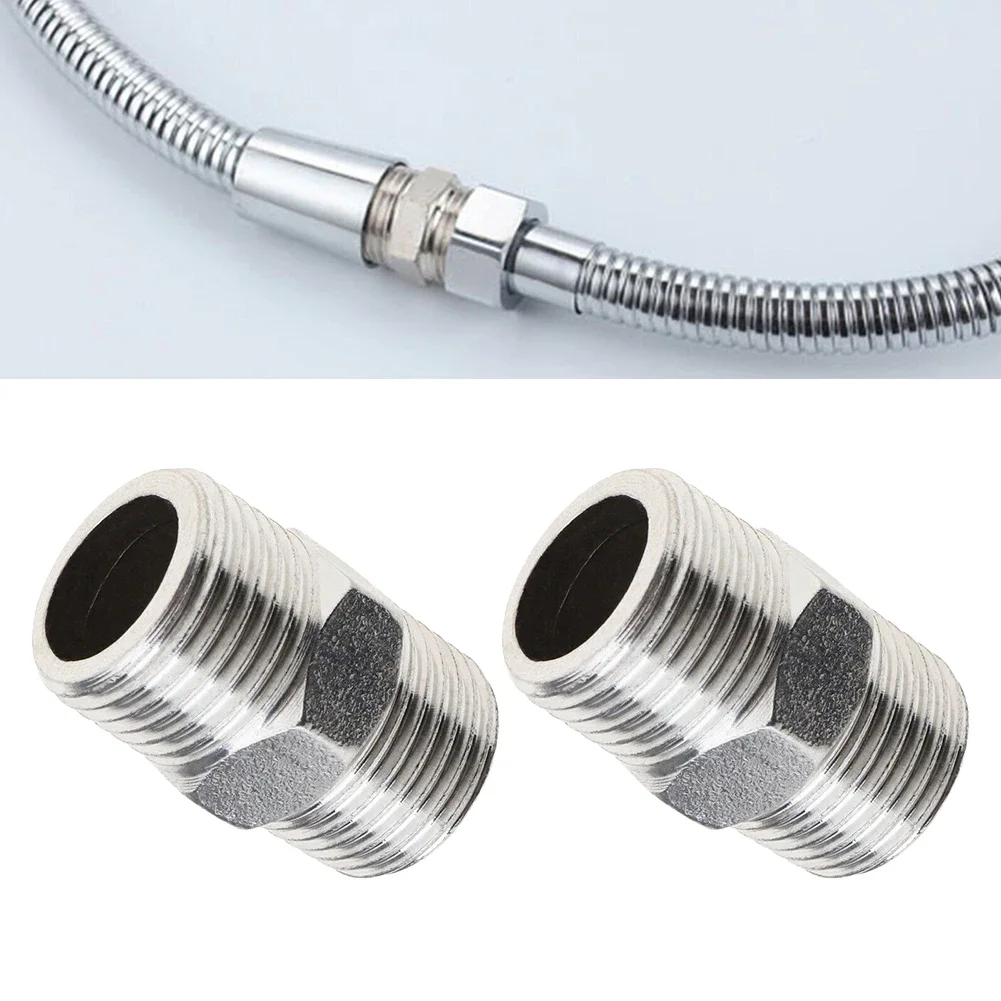 Shower hose extender 2 Pcs Shower hose extension pipe universal hose extender bathroom accessories for DIY showers bathrooms RVs outdoor showers