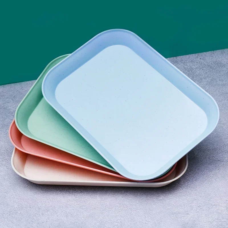 Creative Wheat Straw Rectangular Plate Melamine Healthy Tableware Utensils Dessert Sushi Pasta Plate Dishes Kitchen Cooking Tool