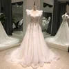 SL-9048 Customized Romantic V Neck Appliques Flowers A-Line Wedding Dress 2022 Luxury Beading Custom Princess Bridal Gown 1