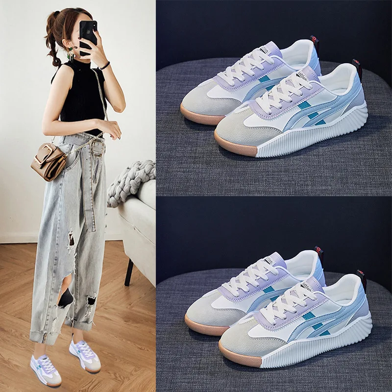 Little White Shoes Women's 2024 Spring and Autumn Season New Versatile Shoes, Heightened Cake Shoes, Casual Shoes